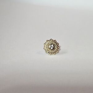 BVLA - Afghan Threadless End In 14k Gold With Cubic Zirconia- Pre-Owned